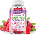 Vitamin B1 Gummies 500mg for Adults & Kids – High Potency Thiamine B1 Supplement for Energy & Nervous System Support, Sugar-Free, Raspberry Flavor, 60 Count