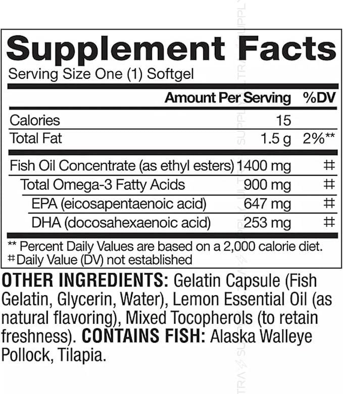 Members Mark Omega 3 Fish Oil, (150 Count.) 900 mg – Wild Alaskan, MSC-Certified Sustainable, Supports Heart & Brain Health, No Fishy Aftertaste