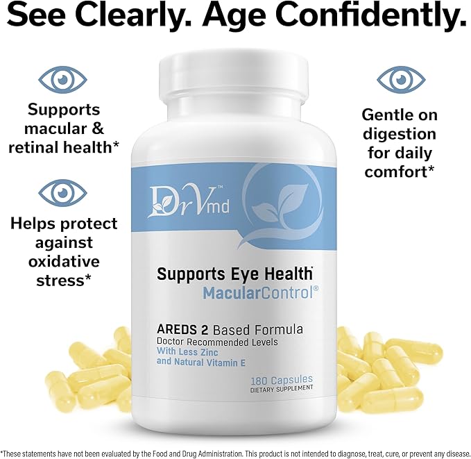 Macular Control – AREDS 2 Eye Health Vitamins with Lutein & Zeaxanthin (3 Month Supply) – Doctor Formulated with 25 mg Zinc, Vitamins C & Natural Vitamin E