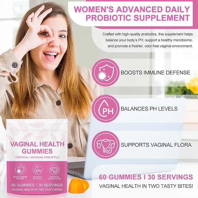 Premium Feminine Balance Gummies,Vital Vaginal Probiotics Source Feminine Gummies,Probiotic Gummies for Prenatal & Postnatal Women - Probiotics for Digestion, pH Balance, Gut Health, Immune Support