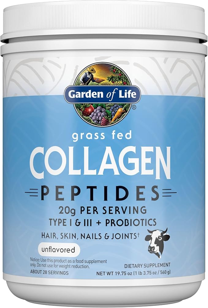 Garden of Life Power Bundle – Collagen Peptides Powder for Hair, Skin, Nails & Joints, Unflavored, 28 Servings + Vegan Vanilla Protein Powder with BCAAs, Probiotics & Enzymes, 20 Servings