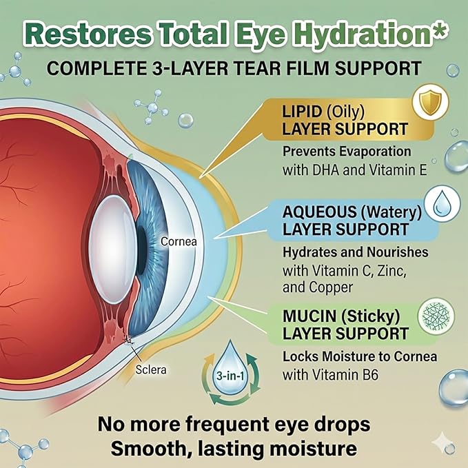 AREDS 2 Plus Eye Vitamin Supplement,Lutein and Zeaxanthin Supplements with DHA for Seniors Macular,Supports Visual Clarity,Focus & Eye Fatigue Relief,Non-GMO,Third-Party Tested(Made & Tested in USA)
