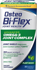 Osteo Bi-Flex Advanced Omega-3 Joint Complex Algae Oil Plant-Based Supplement, Improve Joint Function, Strength, Flexibility, Mobility 80 Softgels