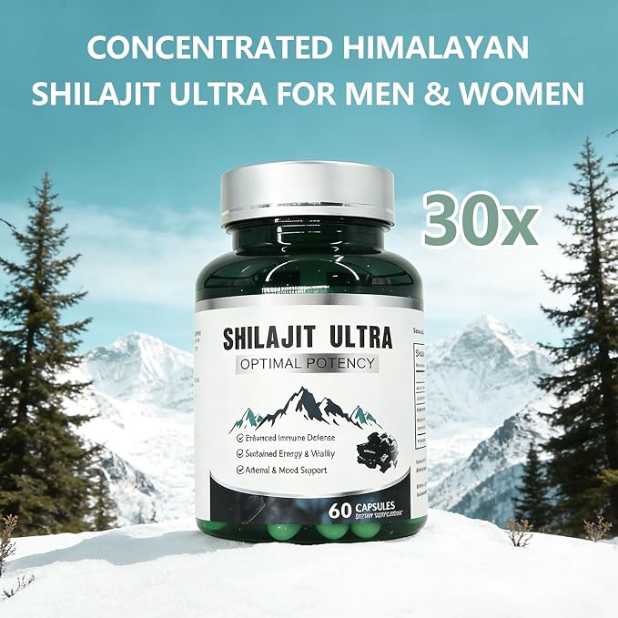 Pure Himalayan Shilajit Capsules for Men & Women – 1,300mg with 50% Fulvic Acid & L-Arginine, Stamina, Energy & Immune Support, Non-GMO, GMP Certified, 60 Capsules
