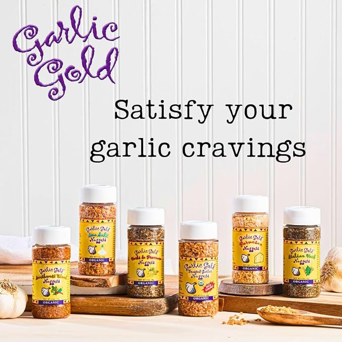 Garlic Gold Extra Virgin Olive Oil Infused with Garlic, Premium Certified USDA Organic, Low FODMAP, Cold Pressed (32 Fl Oz, 1 Pack)