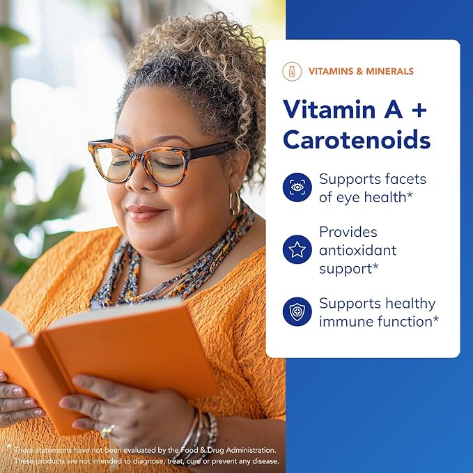 Pure Encapsulations Vitamin A + Carotenoids (Lutein, Zeaxanthin, and Astaxanthin) | Hypoallergenic Dietary Supplement | 90 Capsules