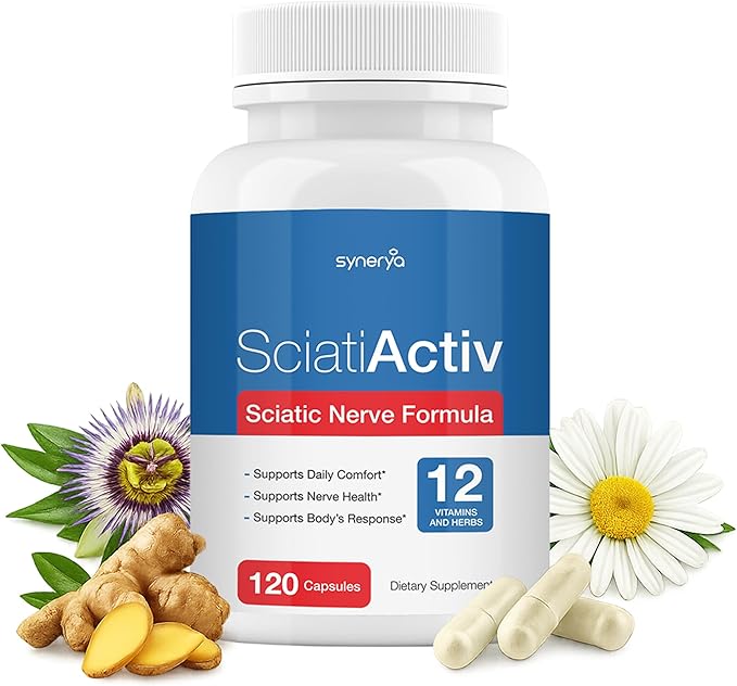 Advanced Sciatic Nerve Support Relief: Sciati Alpha Lipoic Acid, Vitamin B Complex - Sciatica Dietary Supplement - 120 Ease to take Capsules