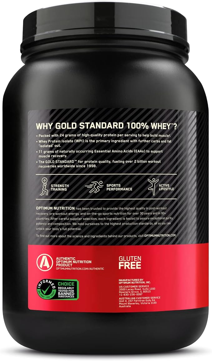 Optimum Nutrition Gold Standard 100% Whey Protein Powder, Vanilla Ice Cream, 2 Pound (Packaging May Vary) (Pack of 6)