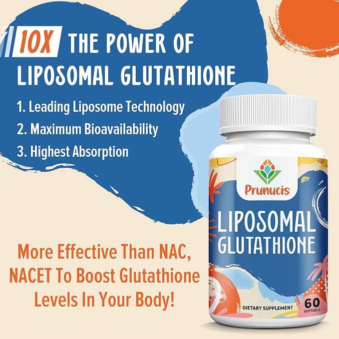 2400MG Liposomal Glutathione, with Vitamin C, Milk Thistle & Alpha-Lipoic Acid, Master Antioxidants, Pure Reduced L-Glutathione - Immune System, Cell Repair, Energy, High Absorption, 60 Softgels