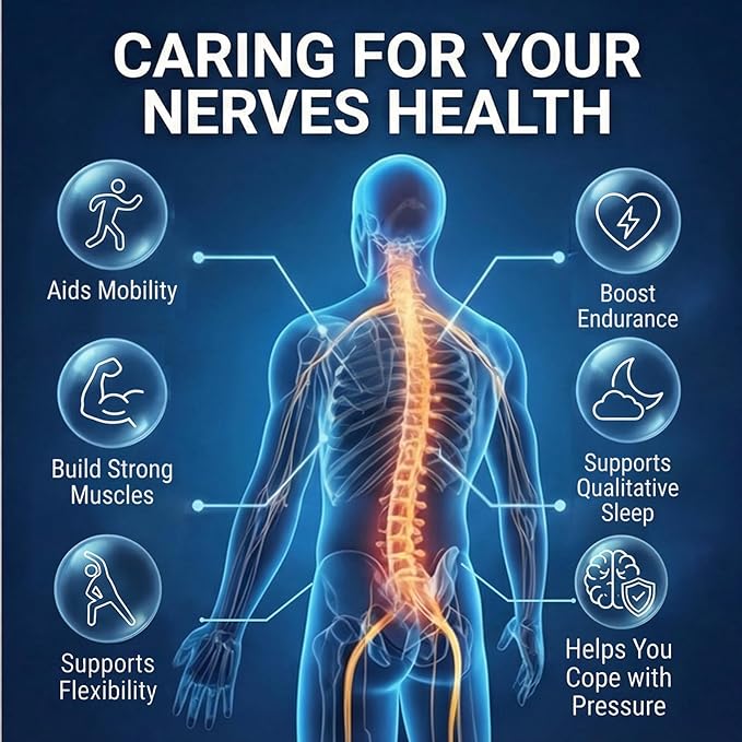 Sciatic Nerve Support Supplement, 120 Capsules Sciatic, Advanced Natural Formula with Alpha Lipoic Acid & B-Complex Vitamins for Lower Body Comfort