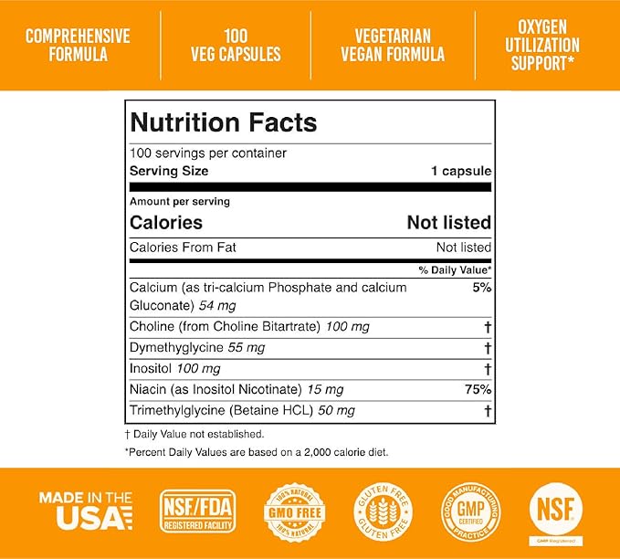 Apricot Power Super B-15 Non Toxic Pangamic Acid - Health Oxygen Levels & Energy - 100 Veg Caps