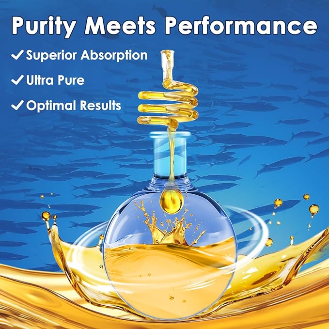 NATURE TARGET Omega 3 Fish Oil 1600mg, High-Purity Omega 3 EPA DHA with PS & CoQ10, Fish Oil Supplements for Heart Health, Brain Function & Memory, Advanced Absorption, Non-GMO, 120 Softgels