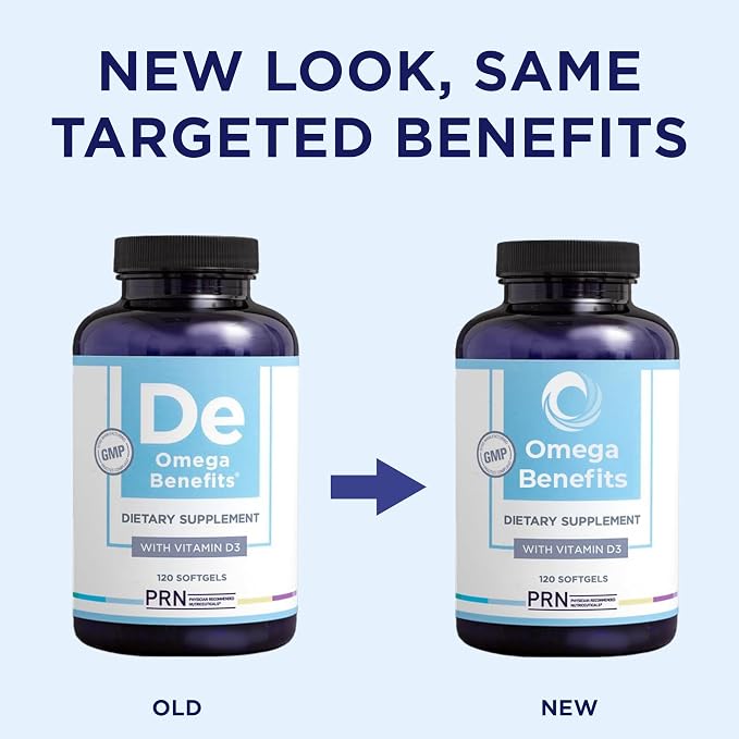 PRN Omega 3 Supplement - 120 Softgels, 30-Day Supply - Fish Oil Omega 3 Supplements with 1680 mg EPA & 560 mg DHA - rTG Omega-3 + Vitamin D for Skin, Joint, Brain, Eye & Heart Health