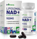 inGreens 900mg Liposomal NAD+ Supplement with 300mg Trans Resveratrol - Superior Absorption, Replaces NMN, Boost NAD+ for DNA Repair, Energy & Longevity, Aging Defense, 60 Softgels