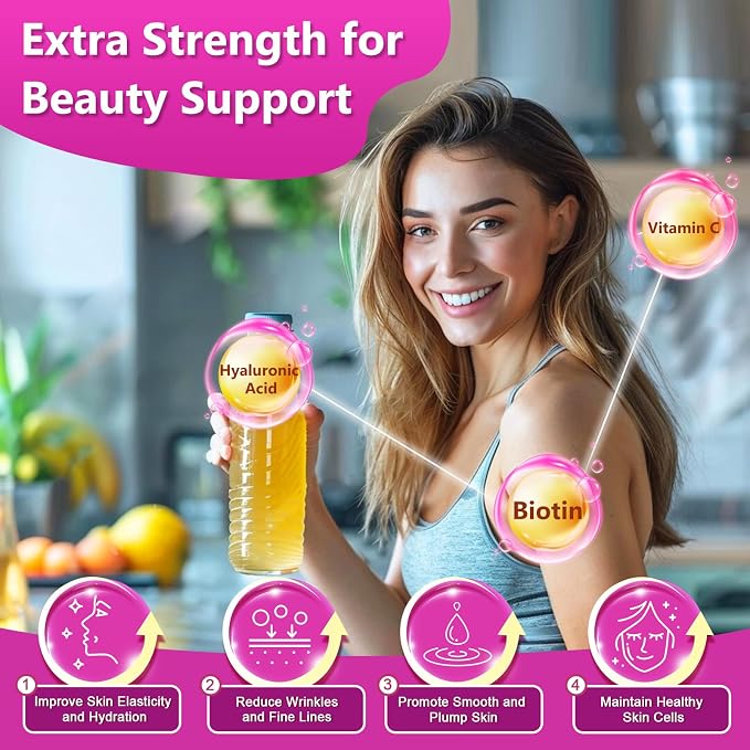 ZEBORA Collagen Peptides Powder 50 Servings - Hydrolyzed Multi Collagen Type I II III V X with Hyaluronic Acid, Biotin, Vitamin C - Support Skin Hair Nail Joints Unflavored, Keto & Paleo Friendly