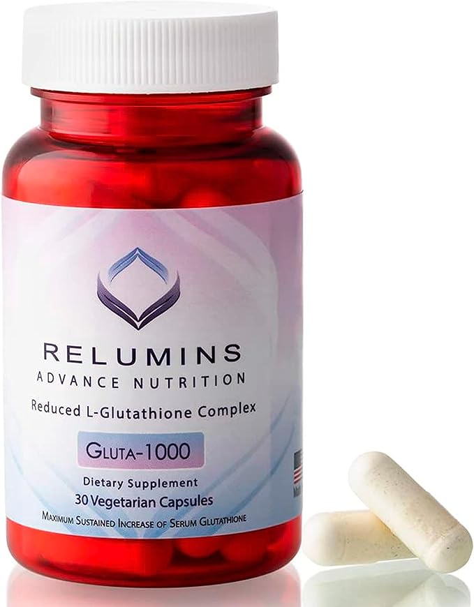 Relumins L-Glutathione Supplement Complex - Spring Glow Essentials - World’s Most Advanced Reduced Glutathione 1000mg with Alpha Lipoic Acid for Smoother & Brighter Skin, Made in USA - 30 Caps