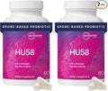 Microbiome Labs HU58 Bacillus Subtilis Probiotics for Women and Men - High Potency Spore Probiotic for Digestive Health & Immune Support - Daily Capsules with 10 Billion CFU (60 Capsules) (Pack of 2)