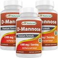 Best Naturals D-Mannose 1500 mg Per Serving 120 Capsules (Pack of 3)