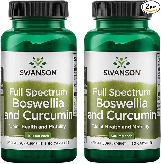 Swanson Full Spectrum Boswellia & Curcumin Natural Formula - (60 Capsules) (2 Pack)