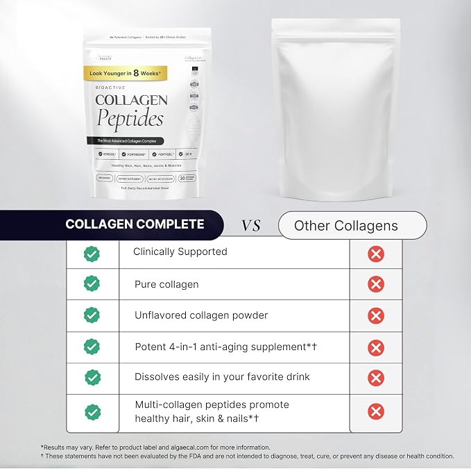 The Intelligent Health FORTIBONE®, FORTIGEL® & VERISOL®, Premium Bioactive Collagen Peptides Powder, Bone Support Functional Blend, Grass Fed Bovine Hydrolyzed Collagen, Unflavored, 30 Servings