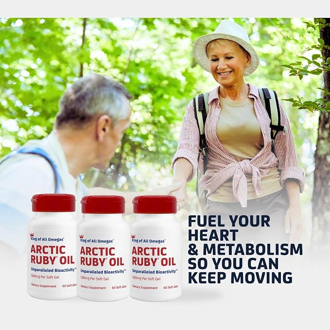 Arctic Ruby Oil - Omega 3 Supplement with Astaxanthin 2mg - Contains Essential Fatty Acids & Antioxidants - Supports Heart, Brain, Eye, Skin, Joint & Immune Health - 60 Softgels (3 Pack)