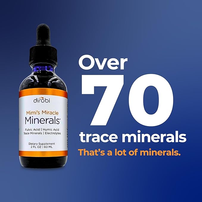 Mimi's Miracle Minerals Fulvic Acid Humic Acid - Trace Mineral Supplement, 70 Ionic Minerals - Organic Plant Derived Liquid (4 oz Refill, 120 Day Supply)
