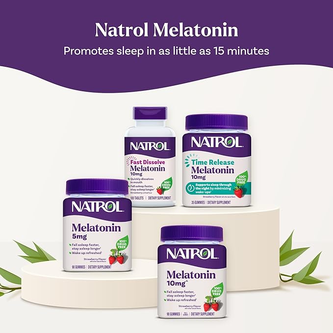 Natrol Melatonin 10mg Fast Dissolve Tablets - Peppermint Flavor, 60 Count, Sleep Support, Fast Dissolve Melatonin for Adults, 60-Day Supply