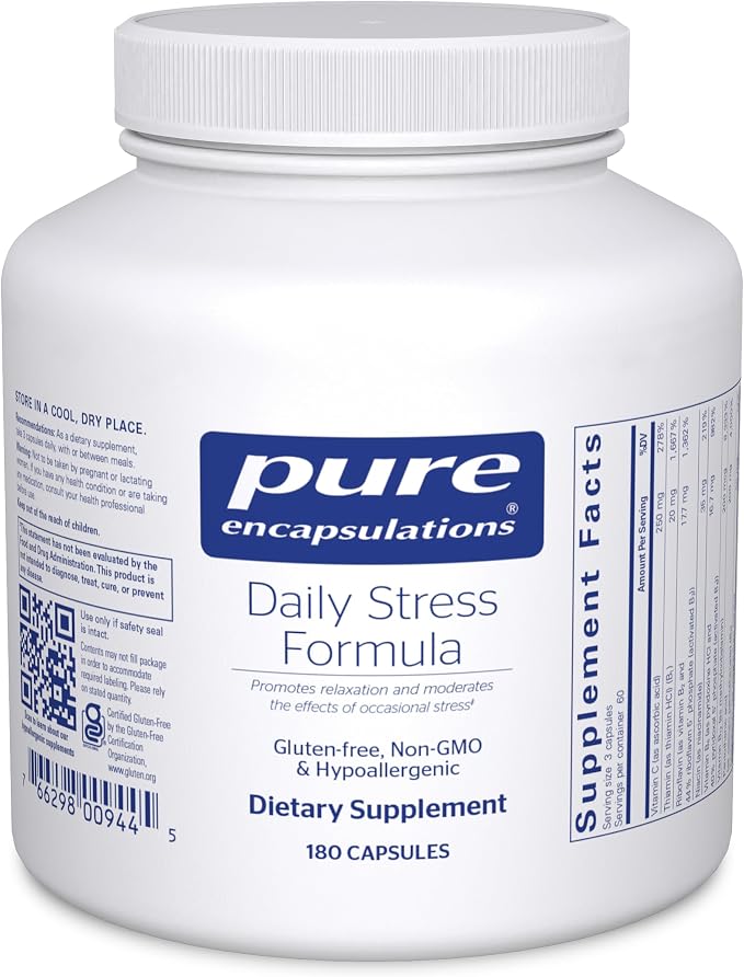 Pure Encapsulations Daily Stress Formula | Promotes Relaxation and Moderates the Effects of Occasional Stress*| 180 Capsules