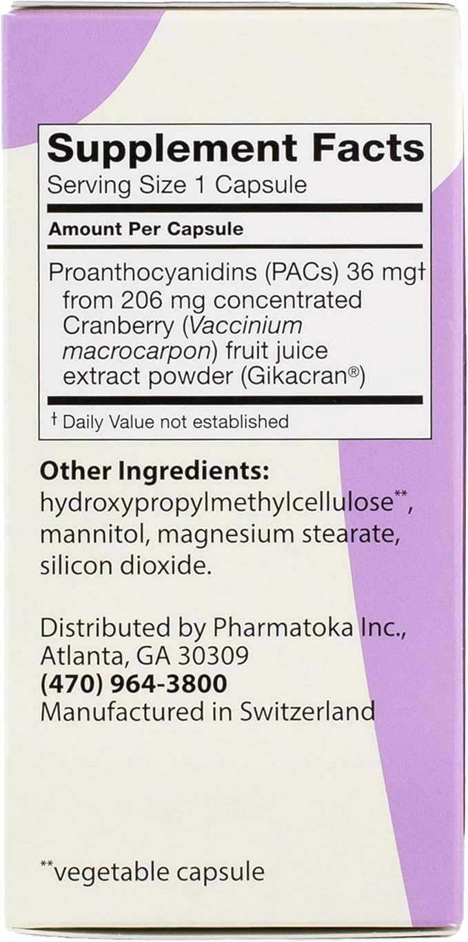 ellura 36 mg Clinically Backed Soluble, Bioactive PACs – 100% Concentrated Cranberry Fruit Juice Extract, for Urinary Tract Health, 90 Capsules