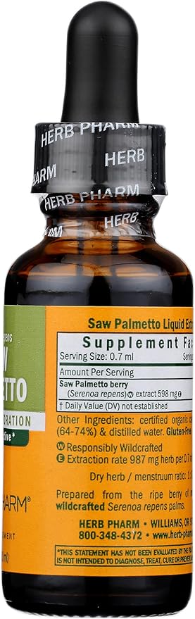 Herb Pharm Saw Palmetto Berry Liquid Extract for Prostate Support - 1 Ounce (DSAW01)