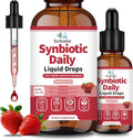 Synbiotic Probiotic Prebiotic Post -biotic Liquid Drops, Advanced 3-in-1 60 Billion CFU 10 Strains w/Immune Tributyrin Postbiotic for Gut Health & Digestive Support, Daily Complete Immune, Women Men