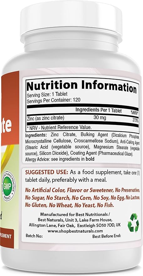 Best Naturals Alpha Lipoic Acid 200 Mg & Zinc Citrate 30 mg
