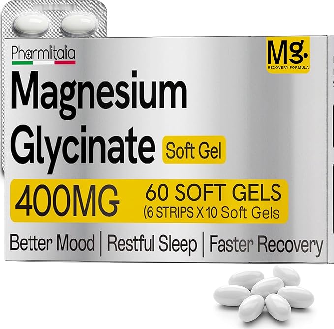 Magnesium Glycinate Gummies 400mg - Sleep Gummies for Kids & Adults - Magnesium Glycinate Chewable High Absorption for Muscle Recovery, Better Sleep & Relaxation (Magnesium Glycinate Softgels)