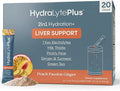 Hydralyte Liver Support + Electrolyte Mix with Milk Thistle, Turmeric, Ginger, Prickly Pear, Green Tea Extract Formulated for Rapid Rehydration (Peach Passion Ginger, 20 Packets)
