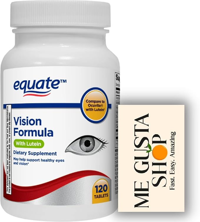 Equate Vision Formula with Lutein Tablets Dietary Supplement, 120 Count + me Gusta Sticker