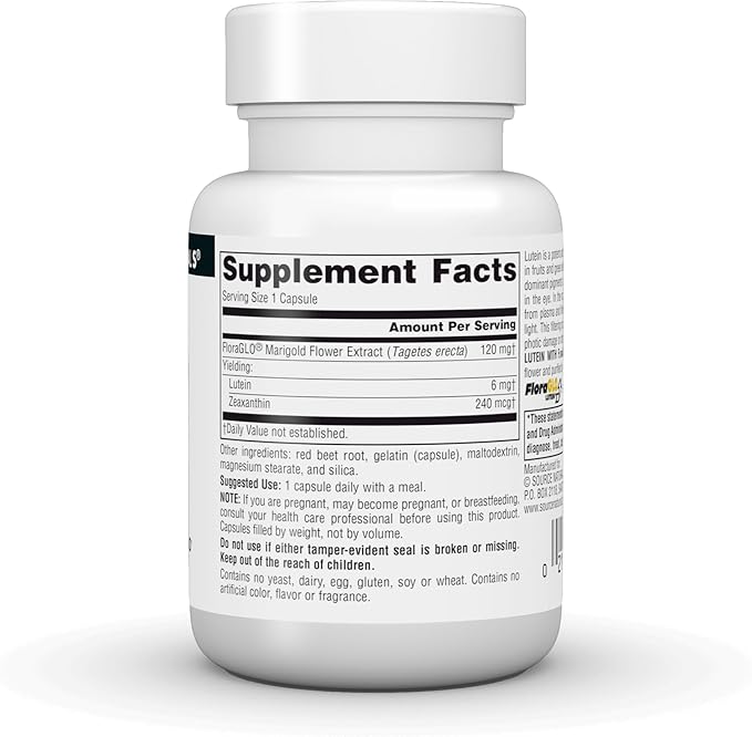 Source Naturals Lutein with FloraGLO, Antioxidant Carotenoid* -6 mg, 45 Capsules