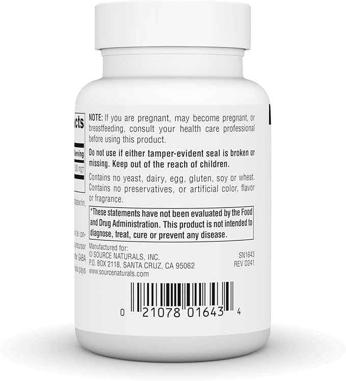 Source Naturals L-Glutamine, Free Form Amino Acid That Supports Metabolic Energy*, 500mg - 50 Capsules