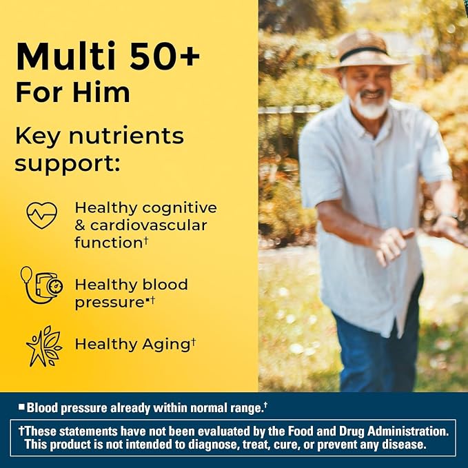 Nature Made Multi for Him 50+ Dietary Supplement Tablets 90 ea (Pack of 4)
