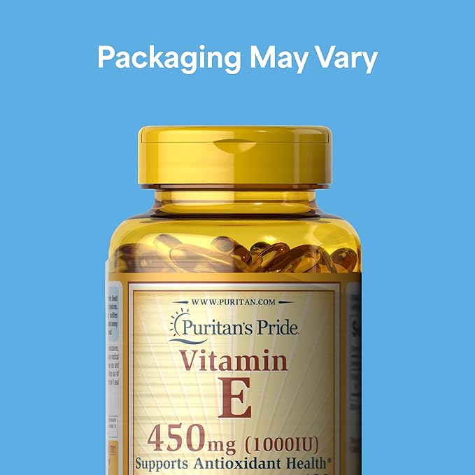 Puritan's Pride Vitamin E-450mg (10,000IU), Vitamin Supplement for Immune System Function and Antioxidant Health Support, 100 Rapid Release Softgels, 2 Pack