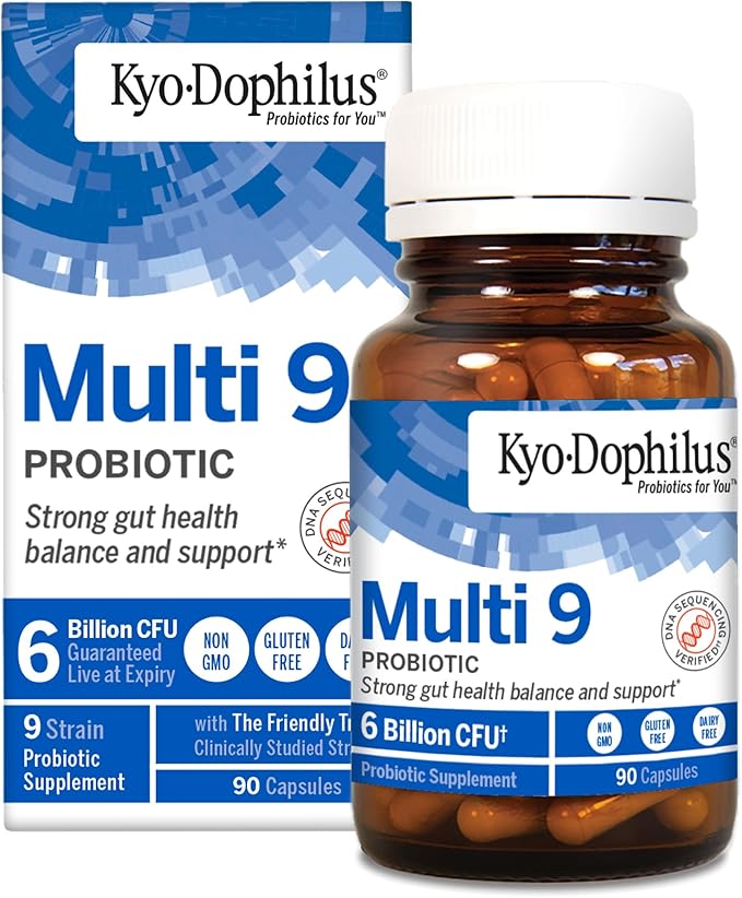 Kyolic Kyo-Dophilus Multi 9 Probiotic, Strong Gut Health Balance and Support*, 90 Capsules