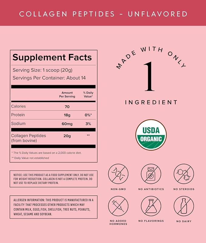 Truvani Hydrolyzed Collagen Peptides | Unflavored | 14 Servings | 20g Grass-Fed Collagen Protein Powder | Promotes Hair, Nail, Skin, and Joint Health | Keto | Dairy and Gluten Free | Women and Men