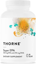 THORNE - Super EPA - Omega-3 Fish Oil Supplement with EPA & DHA from Sustainably Sourced Fish - Supports Brain, Skin, Joint & Heart Health* - Third-Party Certified - Gluten & Dairy-Free - 180 Softgels
