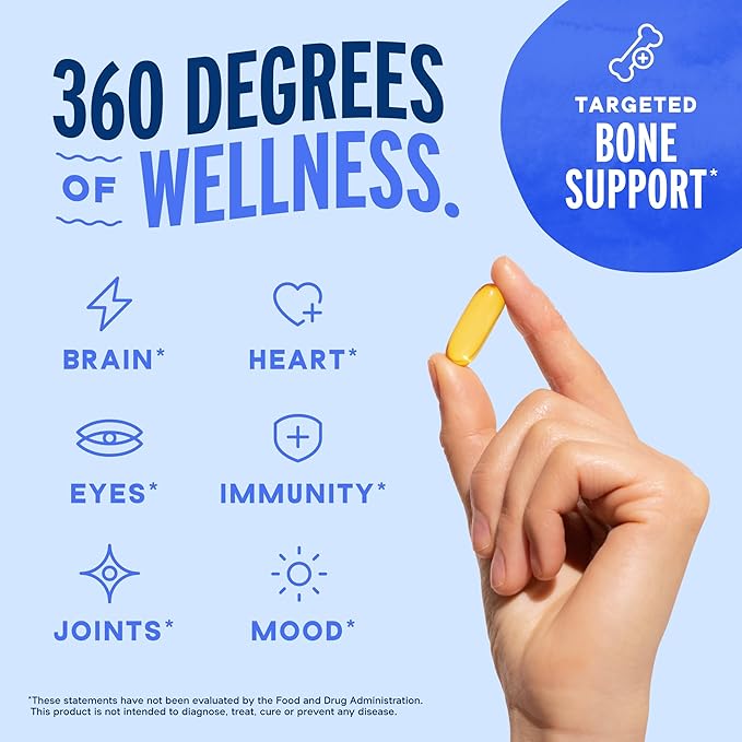 Oceanblue Professional Omega-3 2100 with Vitamin K2 and Vitamin D3-60 Count - Triple Strength Burpless Fish Oil Omega-3 Supplement with EPA, DHA & DPA - Wild Caught - Orange Flavor, 30 Servings