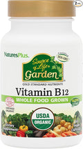 NaturesPlus Source of Life Garden Vitamin B12 - 60 Capsules, Pack of 2 - Includes 20+ Whole Food Extracts - USDA Certified Organic, Non-GMO, Vegan, Gluten Free - 60 Total Servings