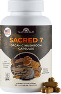 Naturealm Sacred 7 Mushroom 7-in-1 Blend Capsules Supplement (60 Day Supply) | Supports Daily Immune Defense & Focus | Lions Mane, Reishi, Chaga & More | Organic, Premium 100% Fruiting Body Extract