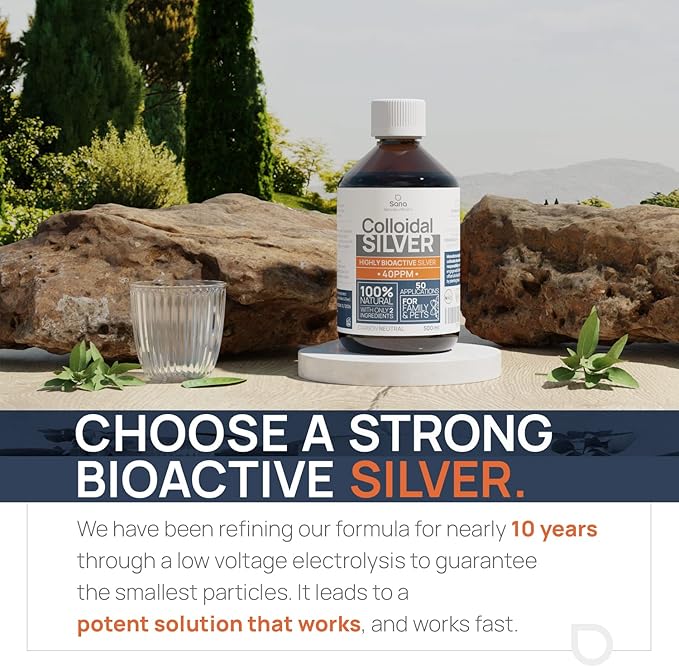 Colloidal Silver Liquid 8 fl oz 30 PPM - Bioactive Hydrosol Silver Water - Natural Immune Support Nano Sol Supplement Solution - Ionic Minerals - Organic Structured Silver