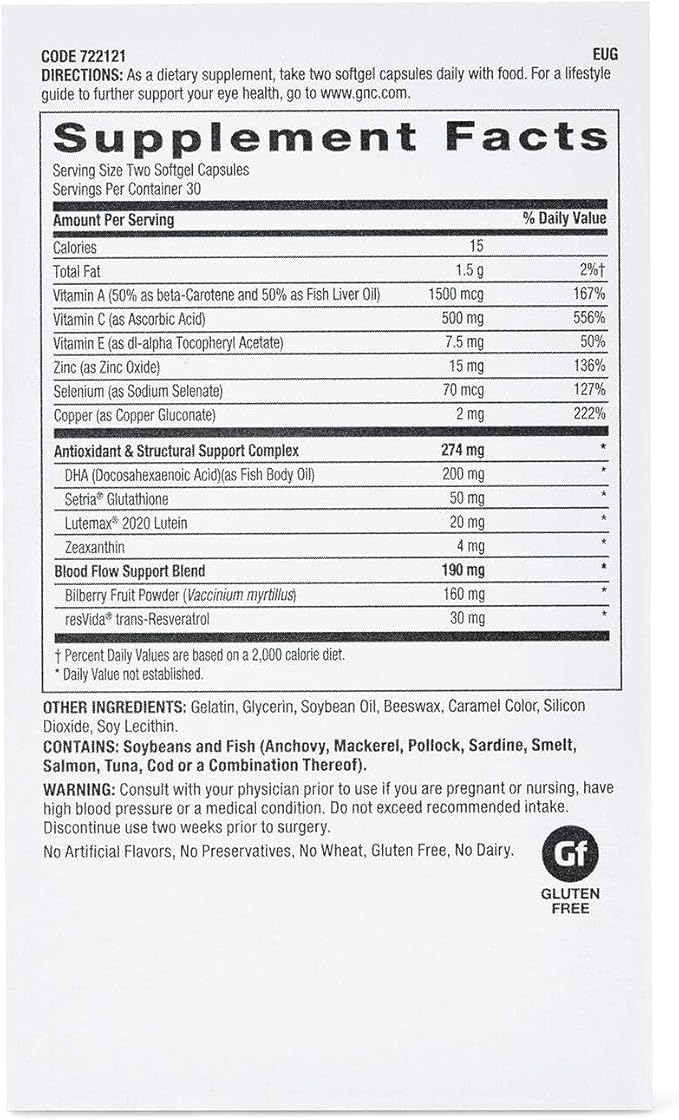 GNC Eye Health Formula, Supports Eye Health with Lutein