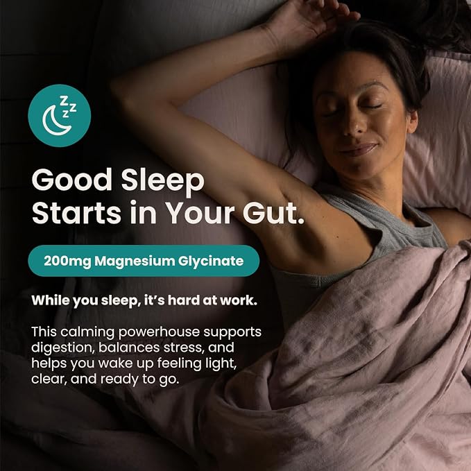 Nighttime Prebiotic Fiber Powder with Digestive Enzymes & Magnesium Glycinate for Sleep, On-The-Go Travel 7 Pack | Gut Health Supplement for Women & Men - Bloating Relief Soluble and Insoluble Fiber
