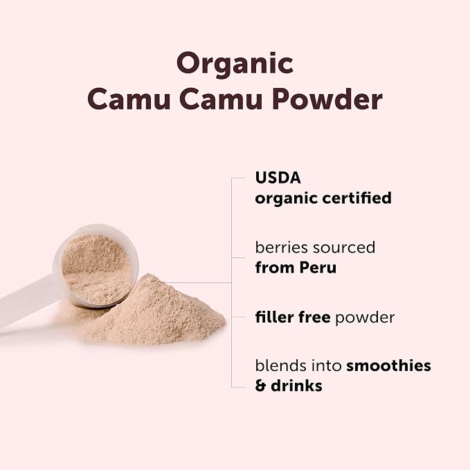 Micro Ingredients Organic Camu Camu Powder, 12 oz | Freshly Harvested Berry Source | Source of Naturally Occurring Vitamin C | Non-GMO, Vegan Friendly