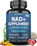 NAD Resveratrol Supplement for Women & Men. Support Cellular Health, Energy + Healthy Aging. High Potency Blend, Plus Third-Party Lab Tested in USA (120 Capsules)